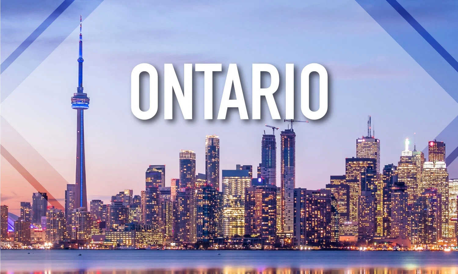 Toronto skyline at dusk with the CN Tower, representing Ontario's regulated online poker market