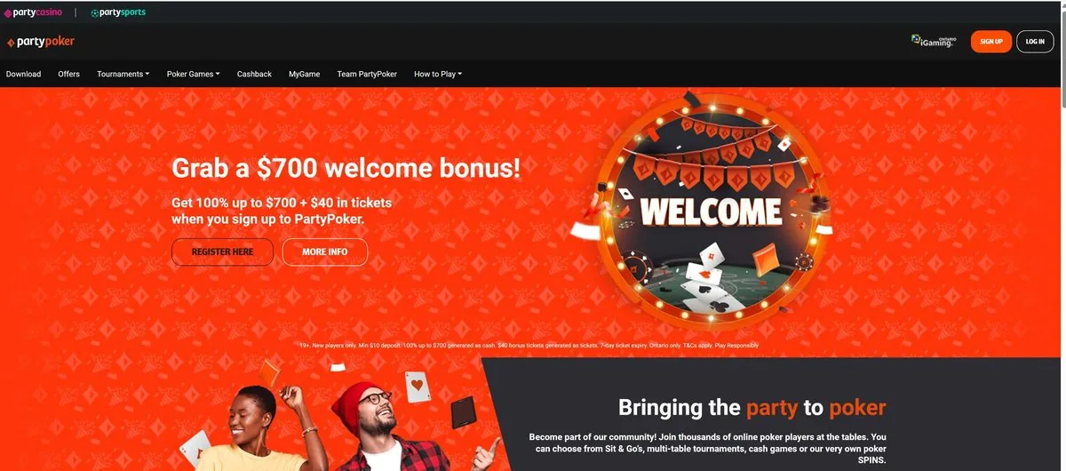 PartyPoker Ontario lobby