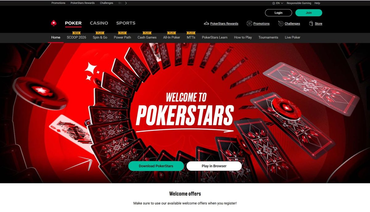 PokerStars Ontario homepage